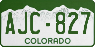 CO license plate AJC827