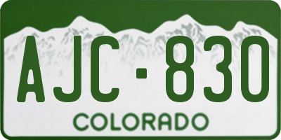 CO license plate AJC830