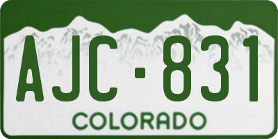 CO license plate AJC831