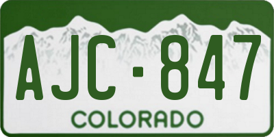 CO license plate AJC847