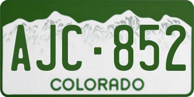 CO license plate AJC852