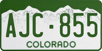 CO license plate AJC855