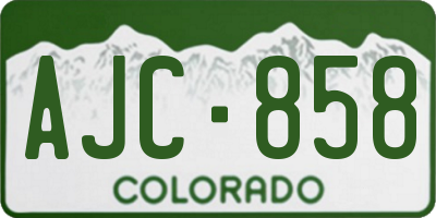 CO license plate AJC858