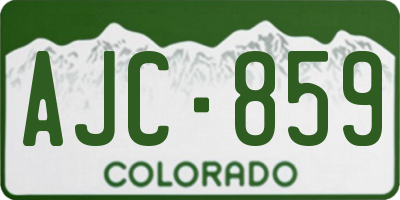 CO license plate AJC859