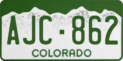 CO license plate AJC862