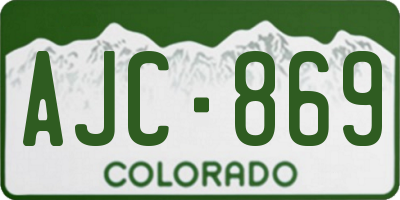 CO license plate AJC869