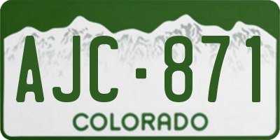 CO license plate AJC871