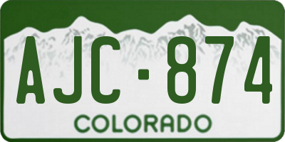 CO license plate AJC874