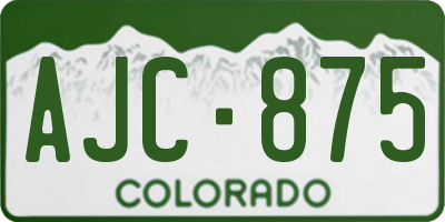 CO license plate AJC875