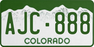 CO license plate AJC888