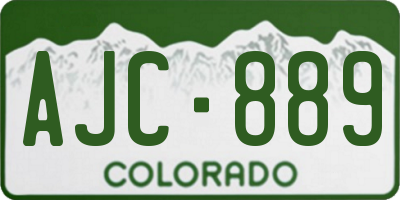 CO license plate AJC889