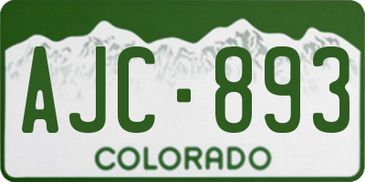 CO license plate AJC893