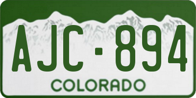 CO license plate AJC894