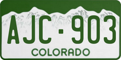 CO license plate AJC903