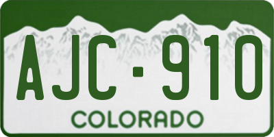 CO license plate AJC910
