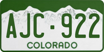 CO license plate AJC922