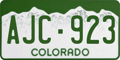 CO license plate AJC923