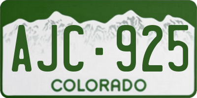 CO license plate AJC925