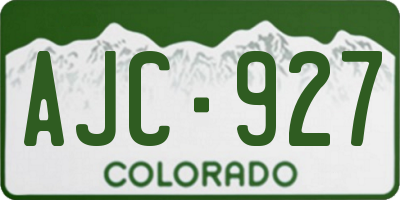 CO license plate AJC927