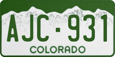 CO license plate AJC931