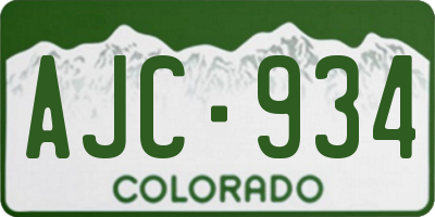 CO license plate AJC934