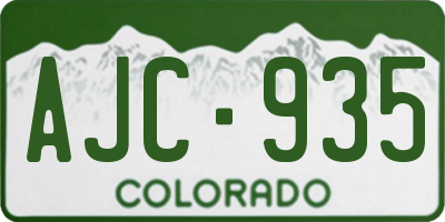 CO license plate AJC935