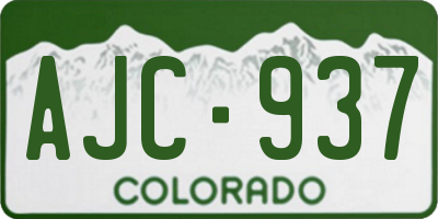CO license plate AJC937