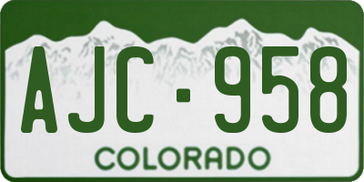 CO license plate AJC958