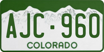 CO license plate AJC960