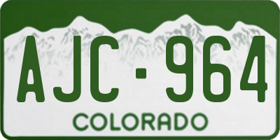 CO license plate AJC964