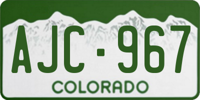CO license plate AJC967
