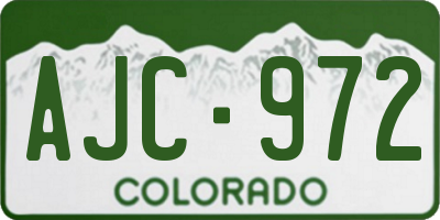 CO license plate AJC972