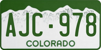 CO license plate AJC978