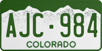 CO license plate AJC984