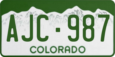 CO license plate AJC987