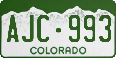 CO license plate AJC993