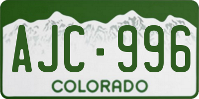CO license plate AJC996