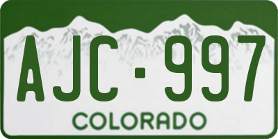 CO license plate AJC997