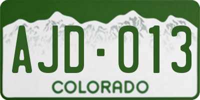 CO license plate AJD013