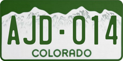 CO license plate AJD014