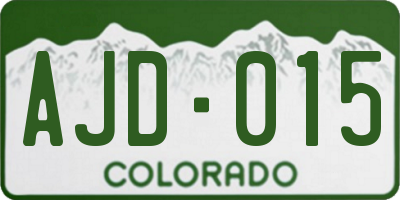 CO license plate AJD015