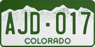 CO license plate AJD017