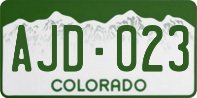 CO license plate AJD023