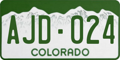 CO license plate AJD024