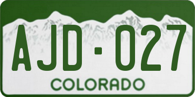 CO license plate AJD027