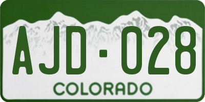 CO license plate AJD028