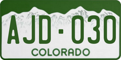CO license plate AJD030