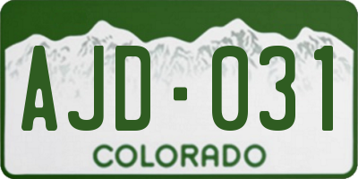 CO license plate AJD031