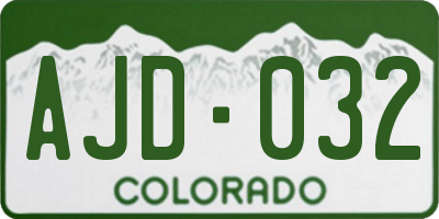 CO license plate AJD032