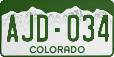 CO license plate AJD034